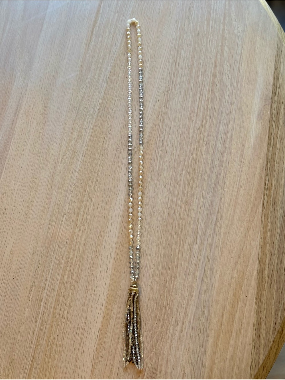 Long Beaded Tassel Necklace